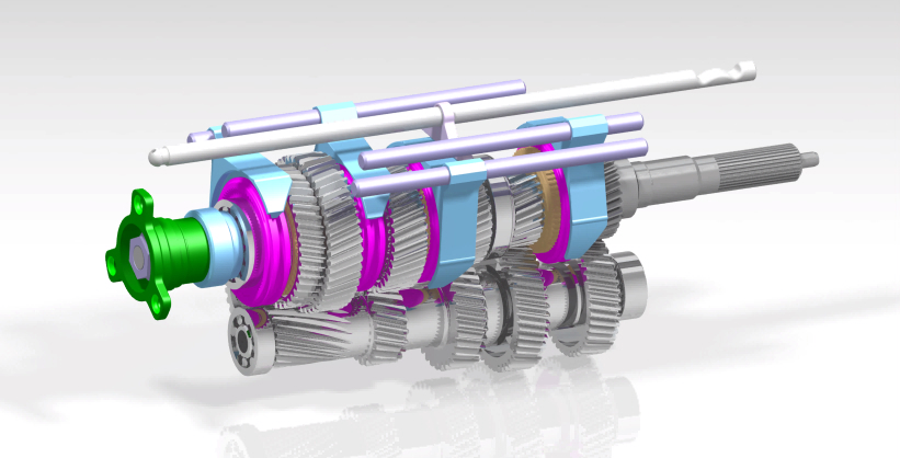 5档变速箱3D数模图纸 STP格式